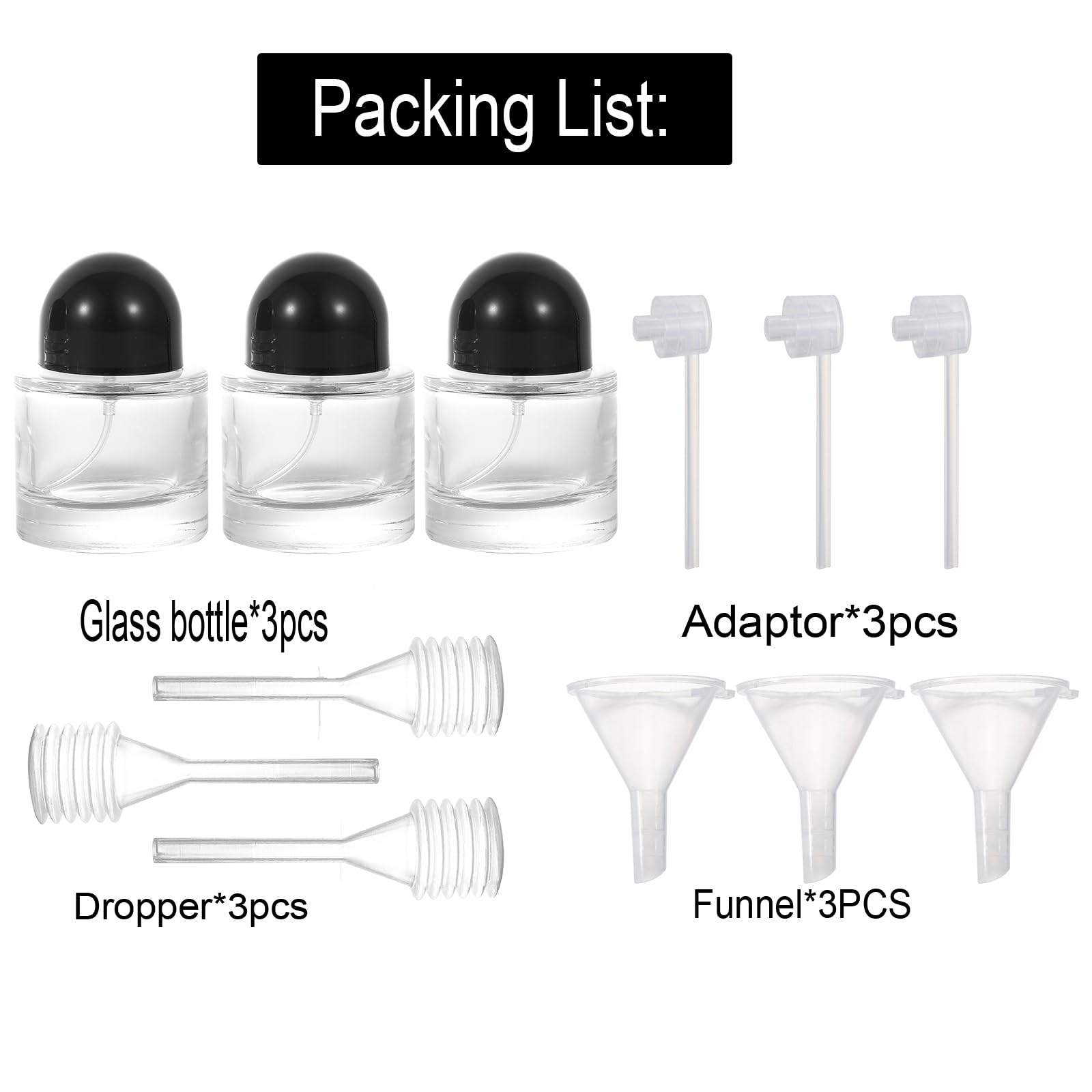 YWG Stone Glass Perfume Atomizer 30ml/1.01oz Round Empty Spray Bottle, Portable Fragrance Fine Mist Spray Bottle Perfume Dispenser for Travel 3 Pack