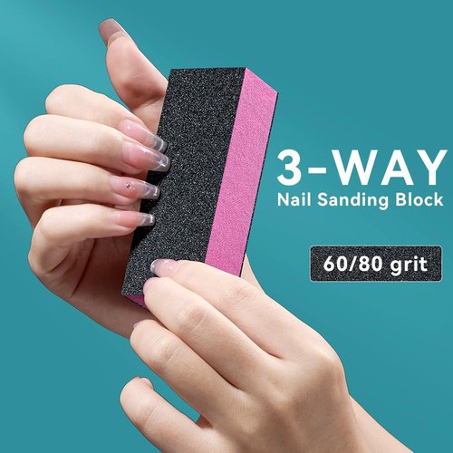 TsMADDTs Nail Files and Buffers, 13 pcs Nail Kit with 3-Way Sanding Block, 4-Way Buffing Block, 100/180 Files, Cuticle Nippers & Cuticle Pusher