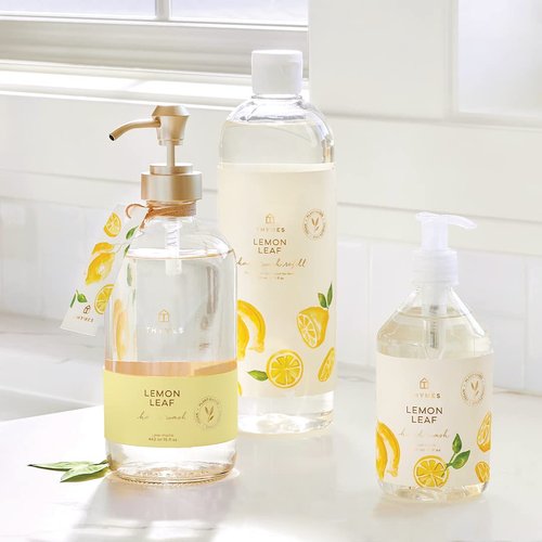 Thymes Hand Wash - Refreshing Lemon Leaf Scent - 15 Fl Oz | Gentle & Nourishing Formula