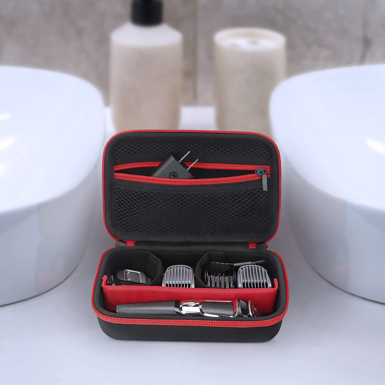Yinke Travel Storage Case for Philips Norelco Multigroom Series 3000/5000, MG3740/40, MG5910/49 - Protective Organizer for Beard Trimmer, Attachments, Face & Ear Hair Trimmer, and Hair Clipper Shaver