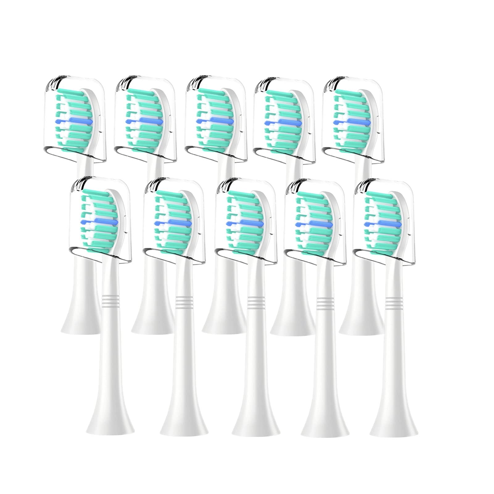 WEQNNM Replacement Toothbrush Heads Compatible with Philips Sonicare:10 Pack Professional Electric Brush Heads for 4100 6100 &More Snap-on Handles