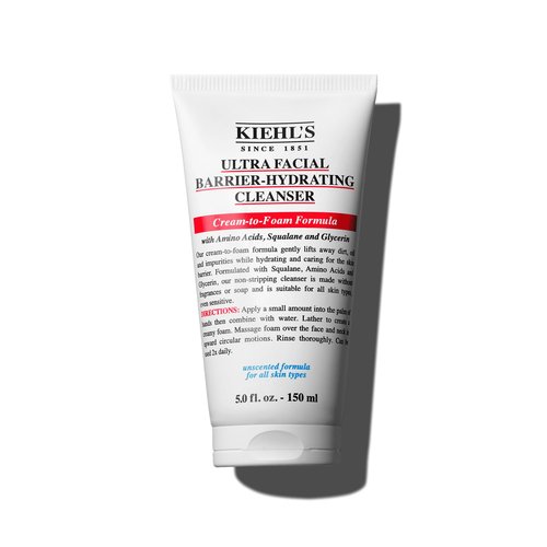 Kiehl's Ultra Facial Barrier-Hydrating Cleanser, Cream-To-Foam Non-Stripping Daily Face Wash For All Skin Types, Including Sensitive - 5 Fl Oz