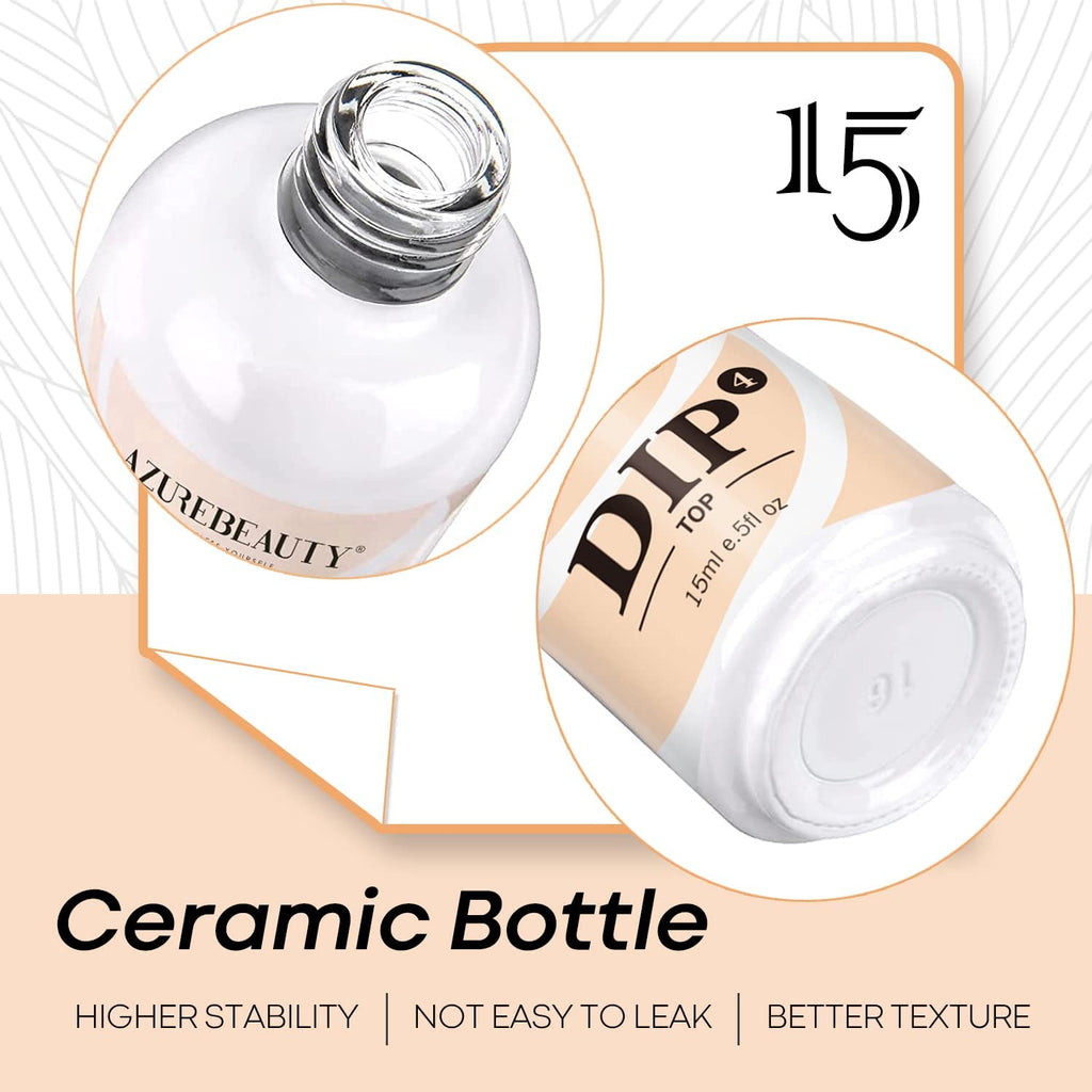 AZUREBEAUTY Dip Powder Top Coat - 15 ml for Perfect French Nails | Ideal for DIY Salon Manicure