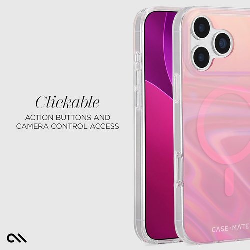 Case-Mate Soap Bubble iPhone 17 Pro Max Case - Stylish MagSafe-Compatible Cover with 12ft Drop Protection | Peach Iridescent