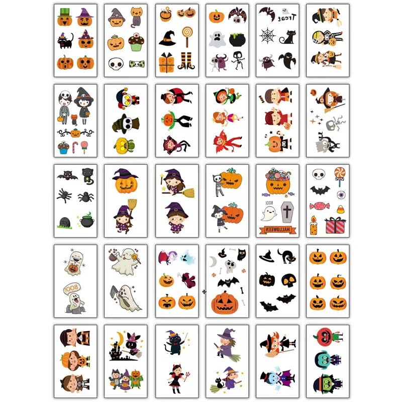 120PCS Halloween Children's Tattoo Stickers Waterproof & Non-Toxic