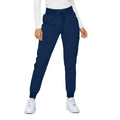 Monarch Uniforms Womens Jogger Scrubs Ribbed Jogger Scrub Pants for Women-Petite-(Navy Blue)-S