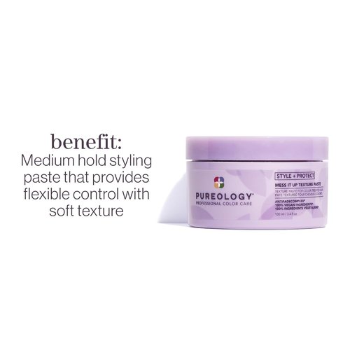 Pureology Style + Protect Texture Paste - Medium Hold for Color-Treated Hair, Sulfate-Free & Vegan