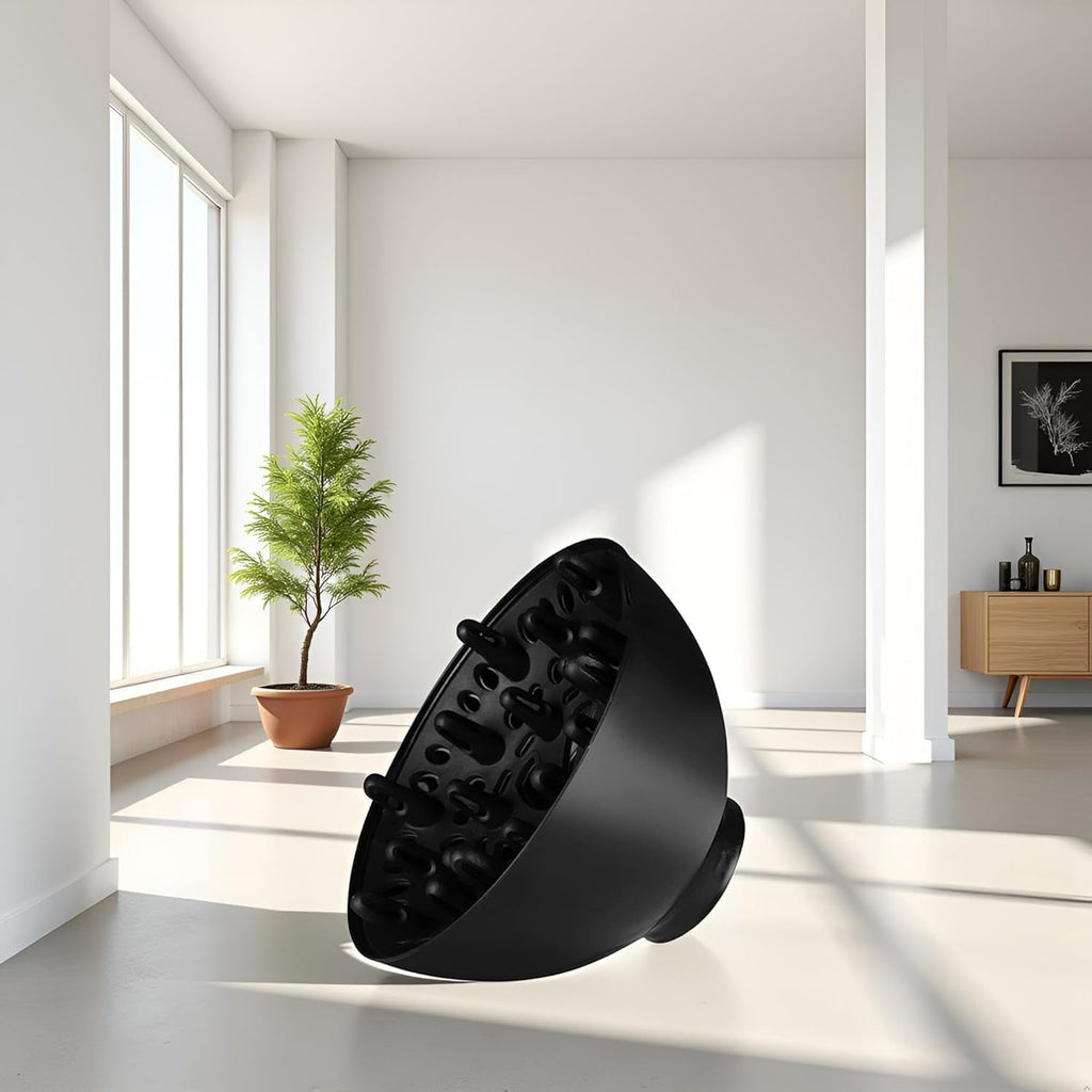 Universal Black Hair Dryer Diffuser - Curly Hair Styling Tool for Enhanced Volume & Definition