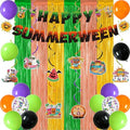Summerween Party Decorations Bundle with Banner, Foil Curtains & Balloons