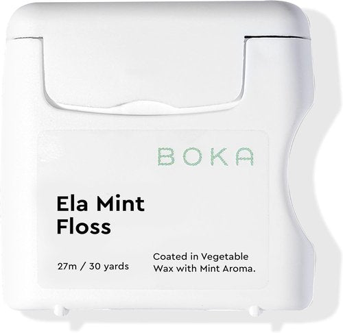 Boka Ela Mint Dental Floss - Plant-Based, Teflon-Free, 30 Yards of Waxed Floss | Eco-Friendly Care