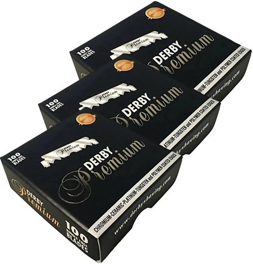 300 "Derby Premium" Single Edge Razor Blades for straight razor
