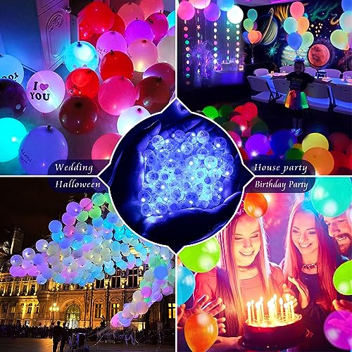 Blue Large Waterproof LED Balloon Lights Set - Mini Round Party & Holiday Decor