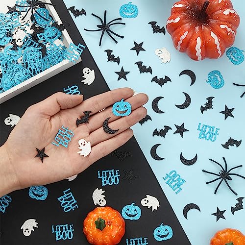 Blue Little Boo Confetti Set for Halloween Party & Baby Shower - 200 Pieces