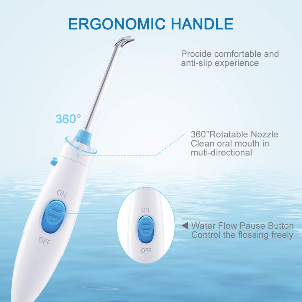 TUREWELL Water Flosser - 600ML Electric Oral Irrigator with 10 Pressure Settings & 8 Tips | Family Use (White)
