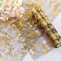 Black Gold Mesh Table Runner 33 Ft Metallic Foil Sequin Decor - Variation of Mesh-Black Gold