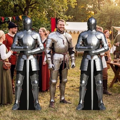 Life-Size Knight Cardboard Cutout Standee - 5.9 Ft Medieval Theme Prop - Variation of 2 / Knight