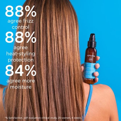 Apivita Hydration Leave-In Conditioner - Lightweight Moisturizing with Hyaluronic Acid & Aloe, 100 mL / 3.38 oz