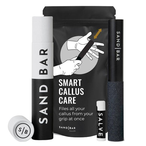 SandBar Callus Remover File for Hands - Durable Aluminum Tool for Callus Care and Dead Skin Removal - Includes Nourishing Salve - Ideal for Athletes, Climbers, and Gym Enthusiasts