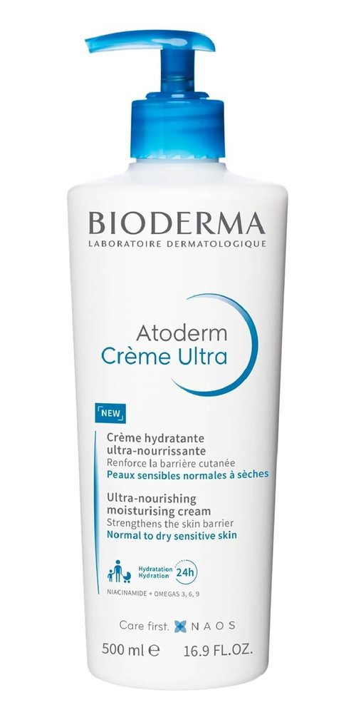 Bioderma Atoderm Ultra Cream Duo Pack - Hydrating Body Moisturizer for Sensitive Skin | 2x16.9 Fl Oz