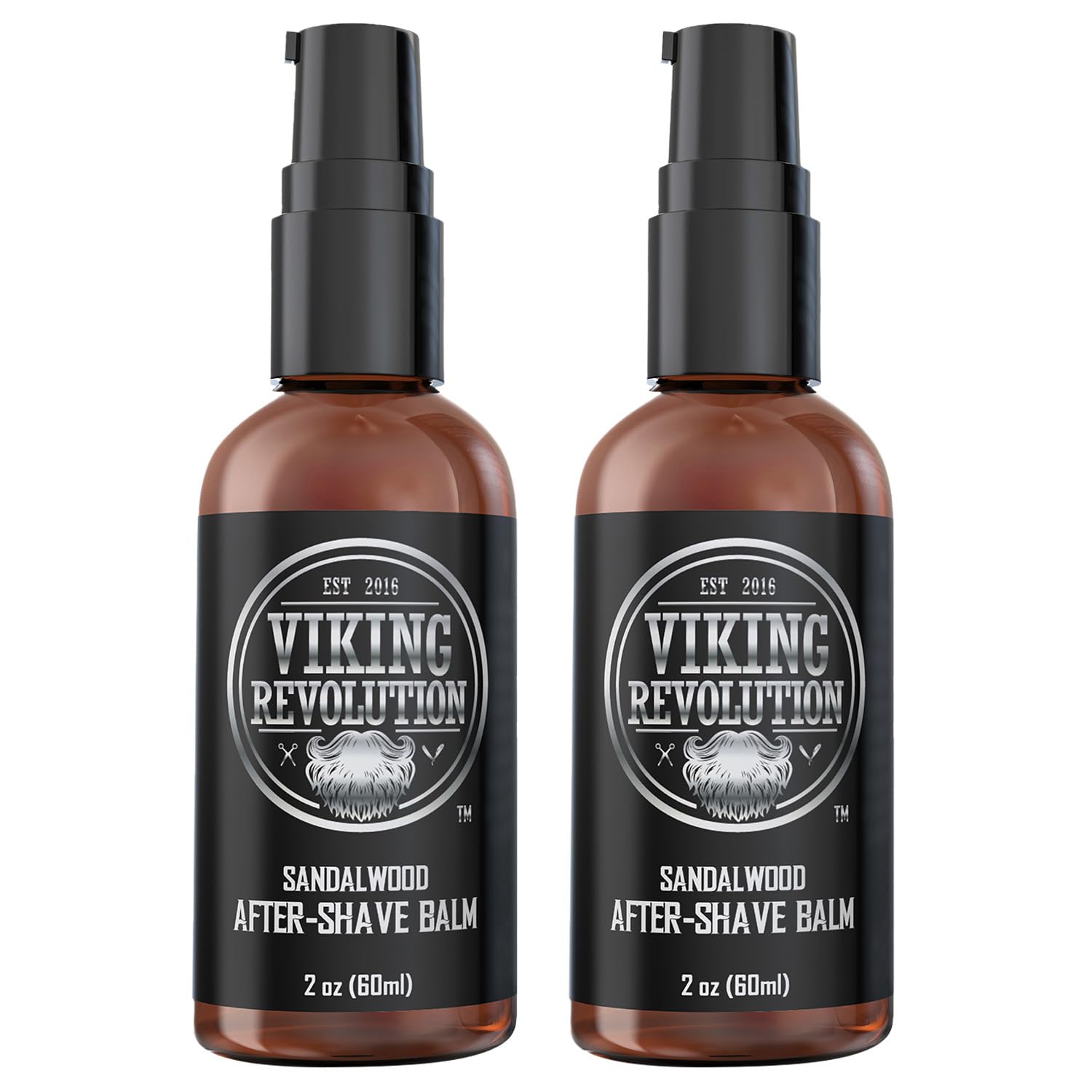 Viking Revolution Luxury After-Shave Balm for Men - Soothes and Moisturizes Face After Shaving - Eliminates Razor Burn for A Silky Smooth Finish - Sandalwood Scent (Pack of 2)