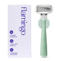 Flamingo Razors for Women, 1 Razor (Sage) Handle, 1 Razor Blade Refill, and 1 Shower Holder