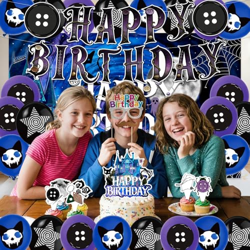 Halloween Party Decorations Set with Cake Toppers Banner Balloons and Backdrop - 42 Pieces
