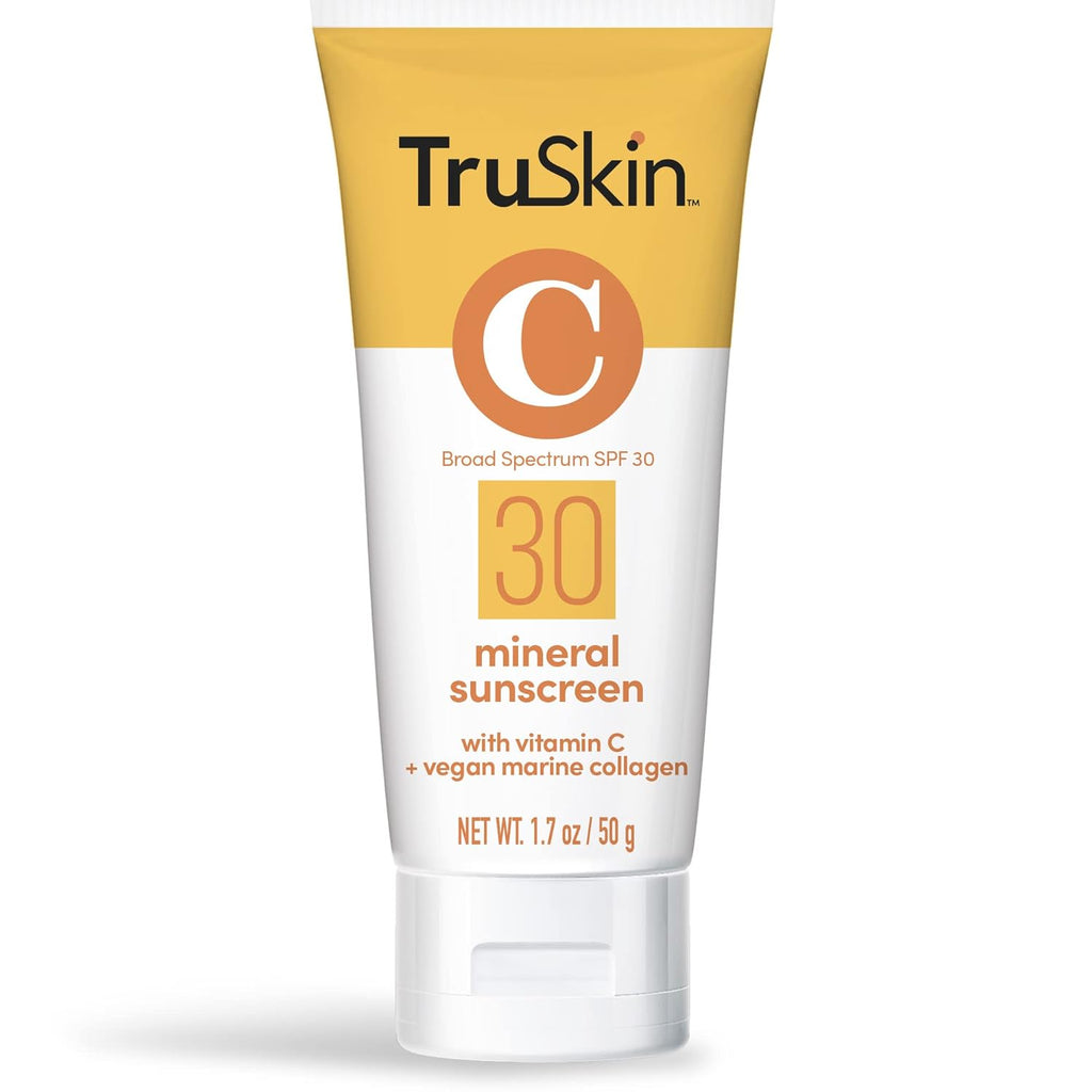 TruSkin Mineral Sunscreen SPF 30 - Zinc Oxide Broad Spectrum Protection with Squalane & Vitamin C | 1.7 fl oz
