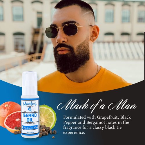 Maestro's Classic Beard Oil - High-Shine Moisturizing & Taming for All Beard Types, 2 Ounce