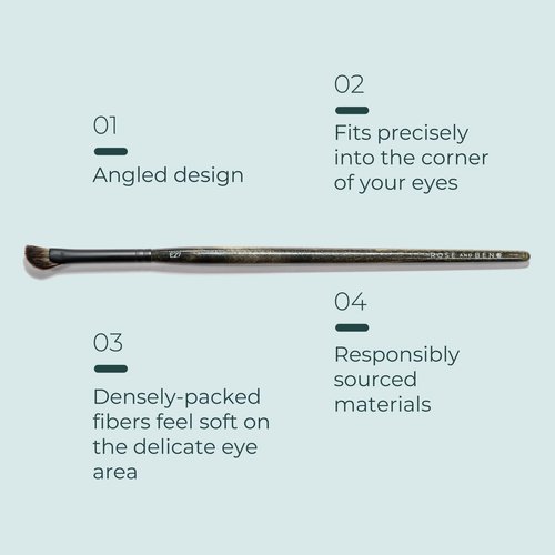 Rose and Ben Beauty E27 Inner Detail Eye Brush | Angled Design for Precise Application | Cruelty-Free Bristles