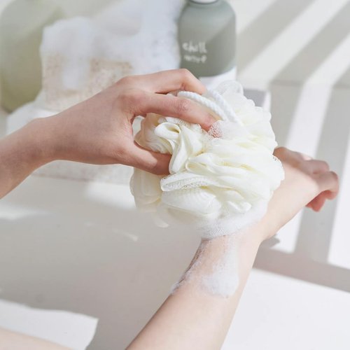 GEDEUBAN 2 PCS Bar Soap Loofah, 2 in 1 Loofah Pouch Washcloth for Cleansing and Smooth Skin
