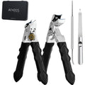 Heavy Duty Angled Head,Wide Jaw Clippers for Seniors and Man,Ingrown Toenail,Thick Nail.Long Handle, Slanted Nail Cutter for Men,Women,Pregnant,Elderly.4Pcs