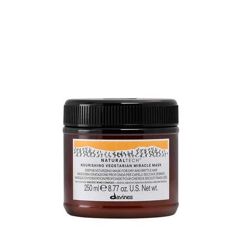Davines Naturaltech Nourishing Vegetarian Miracle Mask - Hydrating & Restructuring for Dry Hair | 8.45 Fl Oz