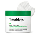 Troubless Clear Toner Pad for Face | Gentle Peeling & Facial Soothing Toner with Tea Tree, 60 Pads (5.57 oz)