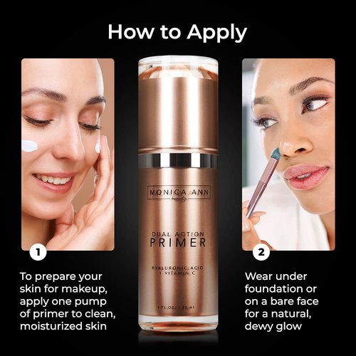 Dual-Action Face Primer - 30 mL | Hydrating Makeup Primer With Vitamin C & Hyaluronic Acid | Smoothing Pore Minimizer