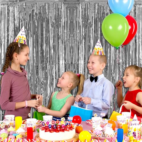 Silver Tassel Backdrop 3 Pack - Party Streamers & Curtain Decorations