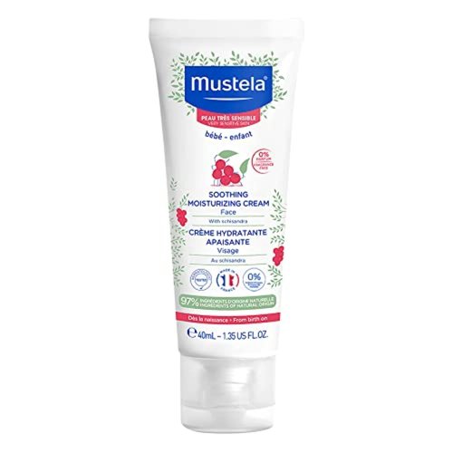 Mustela Baby Soothing Moisturizing Cream - Fragrance-Free Face Moisturizer for Sensitive Skin - 1.35 fl. oz.