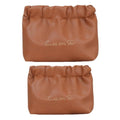 Duleylv 2 PCS Small Makeup Bag for Purse Waterproof Cosmetic Pouch Mini Cosmetic Bags Portable Makeup Bag Set for Women Coin Purse Organizer for Lipstick Jewelry Brown