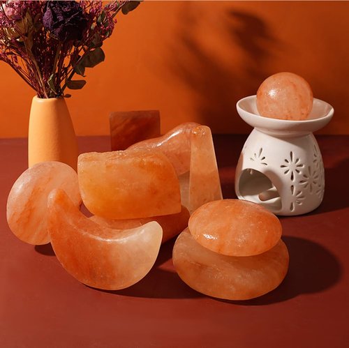 QYLHH 2 Pcs Ball Himalayan Salt Massage Stones Hot Massage Cold Massage Stones Set Warm Rocks Kit for Facial SPA1.97IN