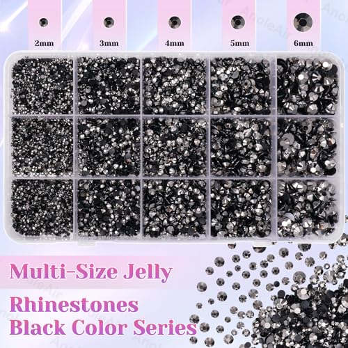 Bedazzling Rhinestone Kit 12000pcs Black Silver Flatback Gems S12