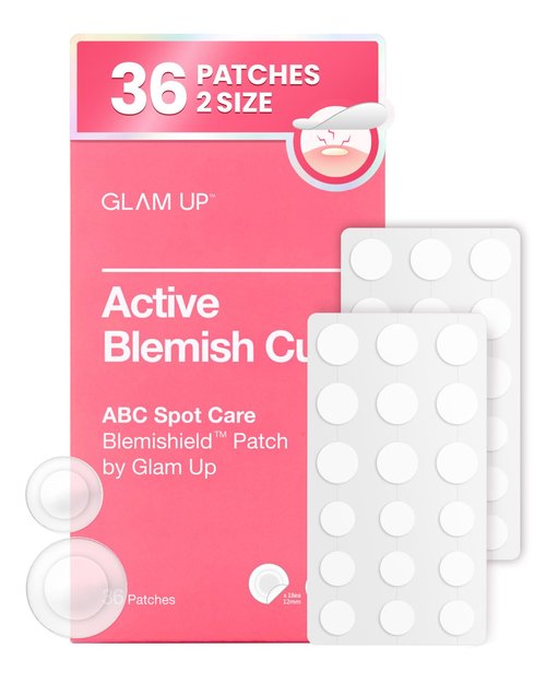 GLAM UP Hydrocolloid Pimple Patches - Invisible, Ultra-Thin Spot Covers for Face & Skin | 36 Count, Vegan-Friendly