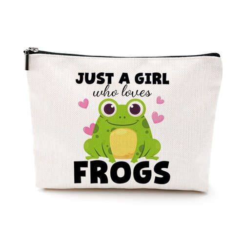 Cute Frog Makeup Bag Frog Gifts Funny Frog Lover Gifts for Women Cosmetic Bag Frog Stuff Birthday Graduation Gifts for Animal Lovers Girls Sister Daughter Niece Christmas Mothers Day Toiletry Bag
