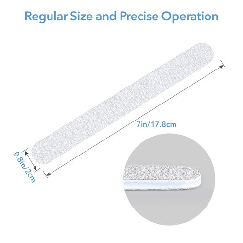 GazePlus Nail Files, 50 PCS Fingernail Files 7" Long 80/100 Grit Emery Boards for Nails - Professional Nail File Bulk Washable for Acrylic, Gel, Dip Powder, and Poly Gel Nails