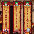 Halloween Clown Banner Set - Creepy Circus Porch Signs - Basic Carnival 3 Pieces