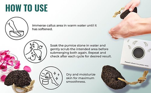 Natural Elephant Pumice Stone for Feet | Volcanic Lava Rock Callus Remover & Foot Scrubber | Pack of 2