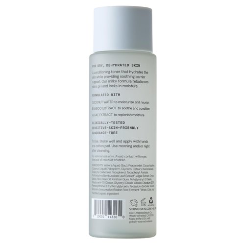 Versed Skin Soothe Hydrating Milky Toner for Face - Nourishing Coconut Water with Algae & Bamboo Extracts - Helps Restore Skin’s Natural pH Balance (Skin Soothe - 4 Fl Oz (Pack of 1))