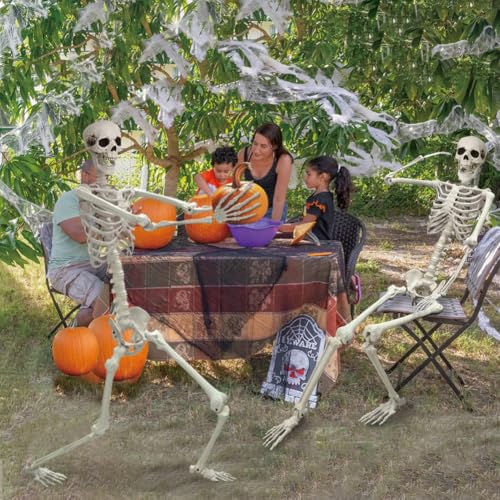 5.9FT Poseable Life Size Skeleton for Halloween Garden Party Decoration - 1 PCS