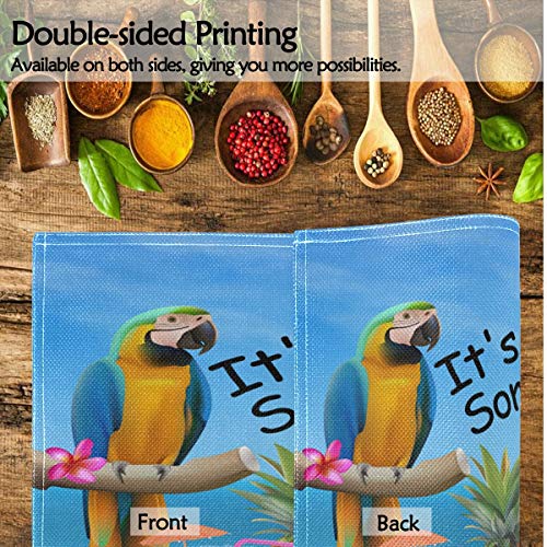 Summer Parrot Pineapple Placemat Set of 6 - Tropical Fruit Heat-Resistant Washable Table Mats, Multi 4/6