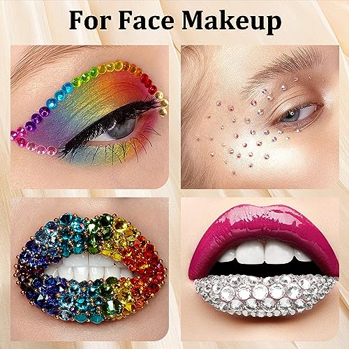 Colorful Face Gems Makeup Set AB & Clear Multicolored Crystals with Tools