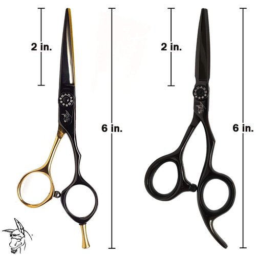 Badass Beard Care Gold Series Barber Quality Beard Shaping Scissors - 5.25 inches long, Surgical Grade Stainless Steel (HRC 59-61), Hand adjustable tension knob