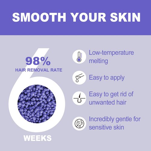 Makupala Professional Bulk Hard Wax Beads – 5LB (80oz) Jumbo Refill for Hair Removal, Purple Stripless Hard Wax for Coarse Hair, Brazilian, Bikini, Face & Body, Lavender Purple